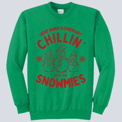 Adult Crewneck - Winter - Chillin With The Snowmies Red Thumbnail