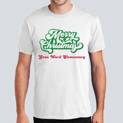 Adult T-Shirt - Winter - Merry Christmas Red and Green Thumbnail