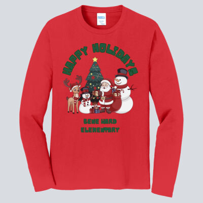 Adult Long Sleeve Shirt - Winter- Happy Holidays Green Thumbnail